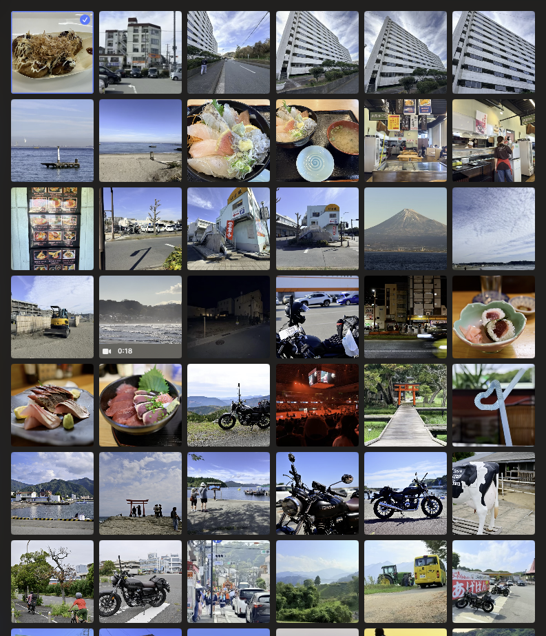 Grid view with date group display