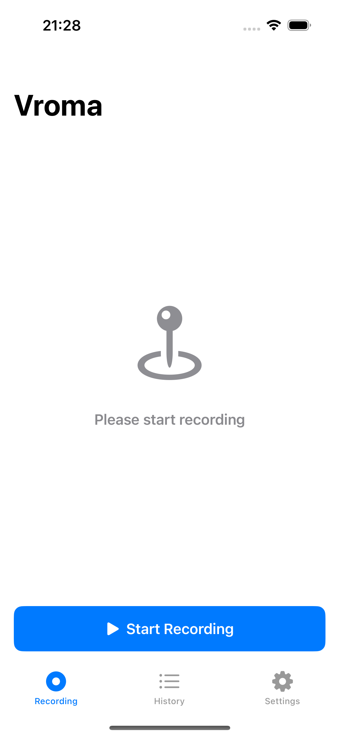 iPhone recording start screen